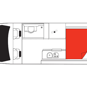 Mighty Deuce Motorhome – 2 Berth-night-layout